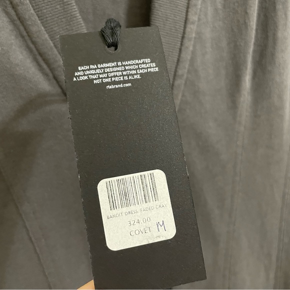 RtA Bandit Dress Jersey Knit Midi Faded Grey - Picture 10 of 12